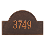 Arch Marker Address Plaque with a Antique Copper Finish, Estate Wall Mount with One Line of Text