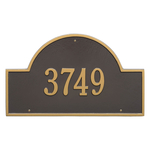 Arch Marker Address Plaque with a Bronze & Gold Finish, Estate Wall Mount with One Line of Text