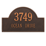 Arch Marker Address Plaque with a Oil Rubbed Bronze Finish, Estate Wall Mount with Two Lines of Text