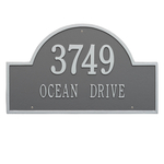 Arch Marker Address Plaque with a Pewter & Silver Finish, Estate Wall Mount with Two Lines of Text