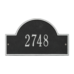 Arch Marker Address Plaque with a Black & Silver Finish, Standard Wall Mount with One Line of Text