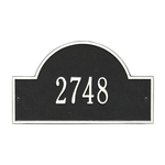 Arch Marker Address Plaque with a Black & White Finish, Standard Wall Mount with One Line of Text