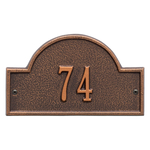 Arch Marker Address Plaque with a Antique Copper Petite Wall Mount with One Line of Text