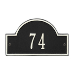 Arch Marker Address Plaque with a Black & White Petite Wall Mount with One Line of Text