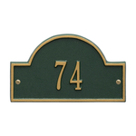 Arch Marker Address Plaque with a Green & Gold Petite Wall Mount with One Line of Text