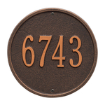 9 in. Round Oil Rubbed Bronze Wall Number Plaque with One Line of Text
