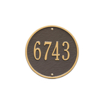 9 in. Round Bronze & Gold Wall Number Plaque with One Line of Text