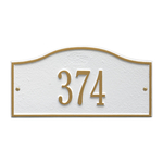 Rolling Hills Address Plaque with a White & Gold Mini Wall Mount with One Line of Text
