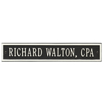 Arch Extension Name Plaque with a Black & White Finish, Standard Wall Mount with One Line of Text