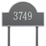 Arch Marker Address Plaque with a Pewter & Silver Finish, Estate Lawn Size with One Line of Text