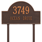 Arch Marker Address Plaque with a Antique Copper Finish, Estate Lawn with Two Lines of Text