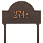Arch Marker Address Plaque with a Oil Rubbed Bronze Finish, Standard Lawn Size with One Line of Text
