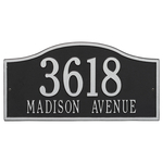 Rolling Hills Address Plaque with a Black & Silver Grand Wall Mount with Two Lines of Text