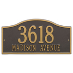 Rolling Hills Address Plaque with a Bronze & Gold Grand Wall Mount with Two Lines of Text