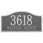 Rolling Hills Address Plaque with a Pewter & Silver Grand Wall Mount with Two Lines of Text