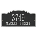 Rolling Hills Address Plaque with a Black & Silver Finish, Standard Wall Mount with Two Lines of Text