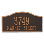 Rolling Hills Address Plaque with a Oil Rubbed Bronze Finish, Standard Wall Mount with Two Lines of Text