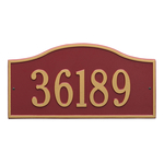 Rolling Hills Address Plaque with a Red & Gold Grand Wall Mount with One Line of Text