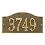 Rolling Hills Address Plaque with a Antique Brass Finish, Standard Wall Mount with One Line of Text