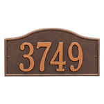Rolling Hills Address Plaque with a Antique Copper Finish, Standard Wall Mount with One Line of Text