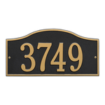 Rolling Hills Address Plaque with a Black & Gold Finish, Standard Wall Mount with One Line of Text