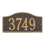 Rolling Hills Address Plaque with a Bronze & Gold Finish, Standard Wall Mount with One Line of Text