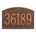 Cape Charles Address Plaque with a Antique Copper Finish, Estate Wall Mount with One Line of Text
