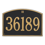 Cape Charles Address Plaque with a Black & Gold Finish, Estate Wall Mount with One Line of Text