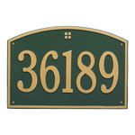 Cape Charles Address Plaque with a Green & Gold Finish, Estate Wall Mount with One Line of Text
