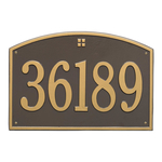 Cape Charles Address Plaque with a Bronze & Gold Finish, Estate Wall Mount with One Line of Text
