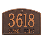Cape Charles Address Plaque with a Antique Copper Finish, Estate Wall Mount with Two Lines of Text