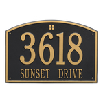 Cape Charles Address Plaque with a Black & Gold Finish, Estate Wall Mount with Two Lines of Text