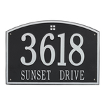 Cape Charles Address Plaque with a Black & Silver Finish, Estate Wall Mount with Two Lines of Text