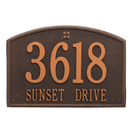 Cape Charles Address Plaque with a Oil Rubbed Bronze Finish, Estate Wall Mount with Two Lines of Text