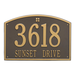 Cape Charles Address Plaque with a Bronze & Gold Finish, Estate Wall Mount with Two Lines of Text