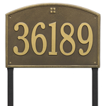 Cape Charles Address Plaque with a Antique Brass Finish, Estate Lawn Size with One Line of Text