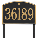 Cape Charles Address Plaque with a Black & Gold Finish, Estate Lawn Size with One Line of Text