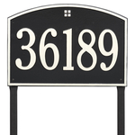 Cape Charles Address Plaque with a Black & White Finish, Estate Lawn Size with One Line of Text