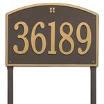 Cape Charles Address Plaque with a Bronze & Gold Finish, Estate Lawn Size with One Line of Text