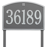 Cape Charles Address Plaque with a Pewter & Silver Finish, Estate Lawn Size with One Line of Text