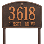 Cape Charles Address Plaque with a Oil Rubbed Bronze Finish, Estate Lawn Size with Two Lines of Text