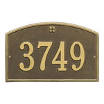 Cape Charles Address Plaque with a Antique Brass Finish, Standard Wall Mount with One Line of Text