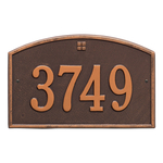 Cape Charles Address Plaque with a Antique Copper Finish, Standard Wall Mount with One Line of Text