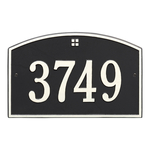 Cape Charles Address Plaque with a Black & White Finish, Standard Wall Mount with One Line of Text