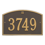 Cape Charles Address Plaque with a Bronze & Gold Finish, Standard Wall Mount with One Line of Text
