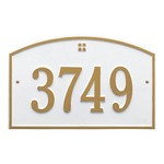 Cape Charles Address Plaque with a White & Gold Finish, Standard Wall Mount with One Line of Text