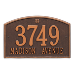 Cape Charles Address Plaque with a Antique Copper Finish, Standard Wall Mount with Two Lines of Text