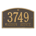 Cape Charles Address Plaque with a Bronze & Gold Finish, Standard Wall Mount with Two Lines of Text