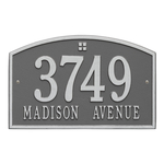 Cape Charles Address Plaque with a Pewter & Silver Finish, Standard Wall Mount with Two Lines of Text