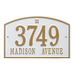 Cape Charles Address Plaque with a White & Gold Finish, Standard Wall Mount with Two Lines of Text